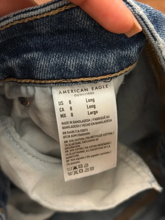 American Eagle Outfitters Wide-Leg Denim Jeans in Blue Wash - Picture 4 of 4